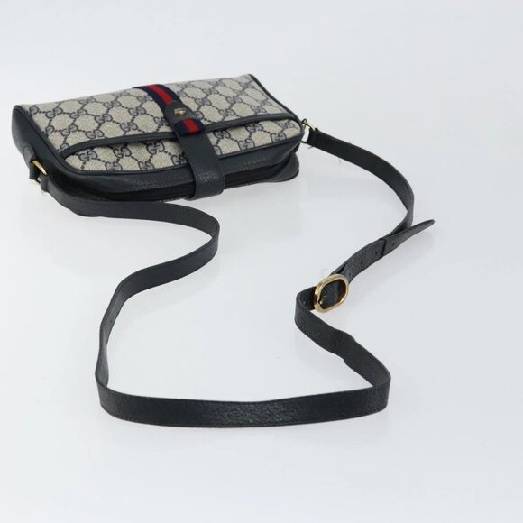 GUCCI GG Supreme Sherry Line Shoulder Bag PVC Navy Gold 10 02 055 Auth ep11283 - Picture 8 of 16